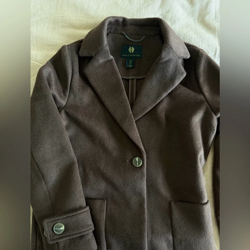 House of Harlow 1960 Chocolate Brown Wool Coat - Picture 8 of 8